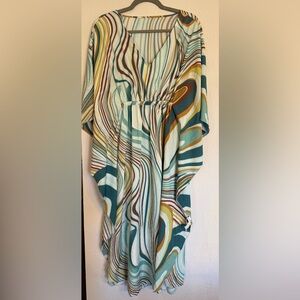 Multicolor Striped Kaftan Dress